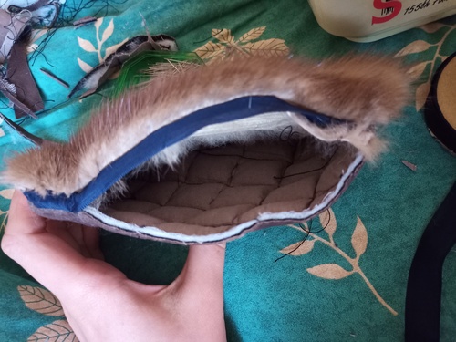 Fur and fabric assembled. When reversed.